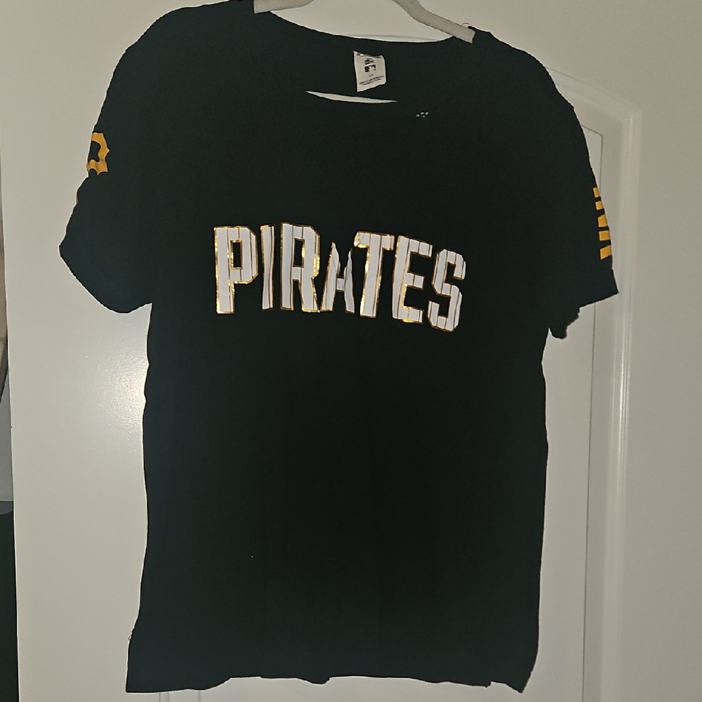 PINK Victoria's Secret Black and Gold Pirates Tee